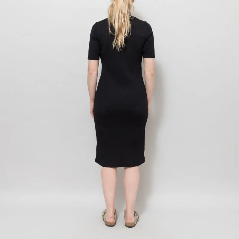 Fred Perry Womens Ribbed Polo Dress Black-2