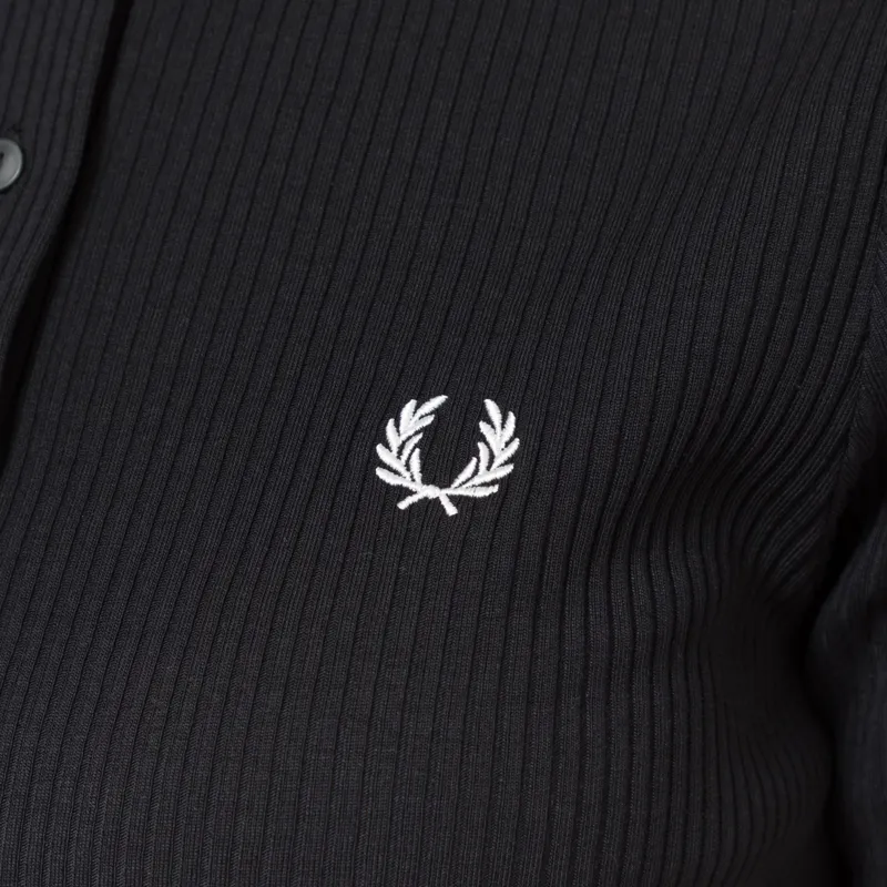 Fred Perry Womens Ribbed Polo Dress Black-7