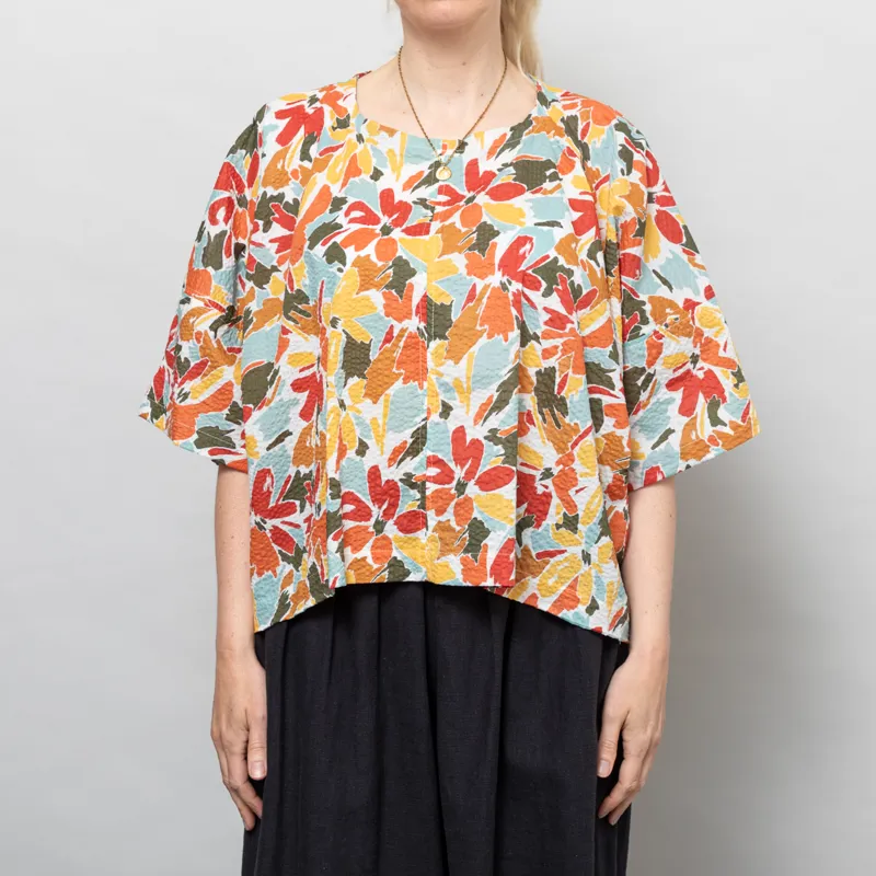 Kate Sheridan Womens Edie Top Seaweed Seersucker