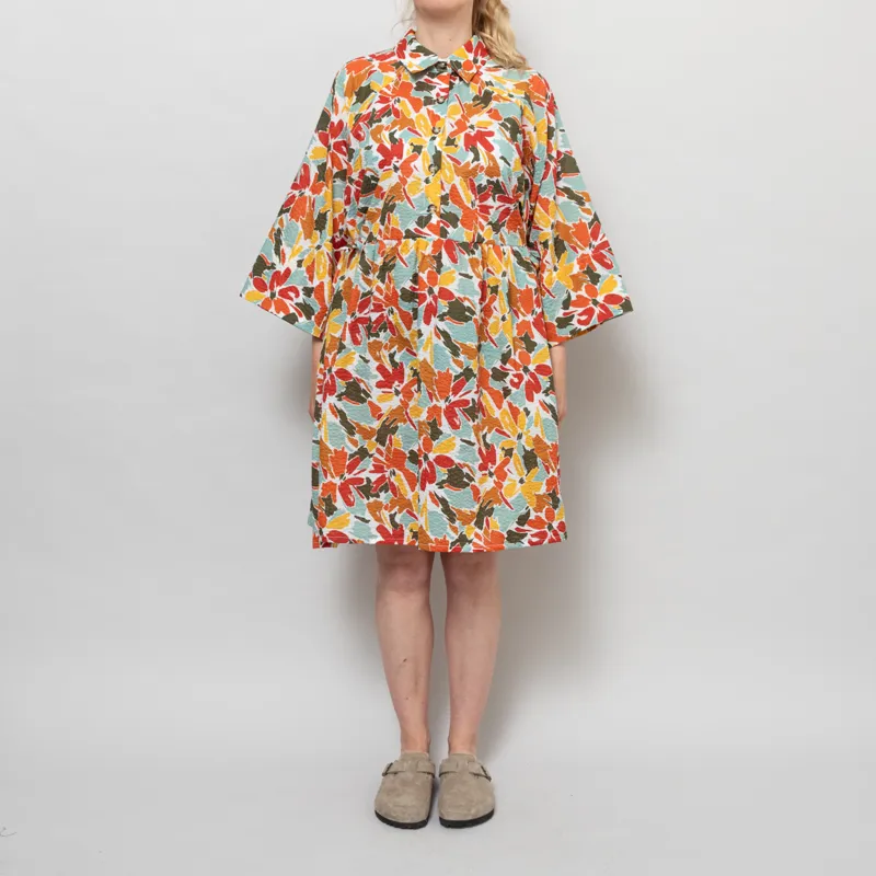 Kate Sheridan Womens Folk Dress Seaweed Seersucker