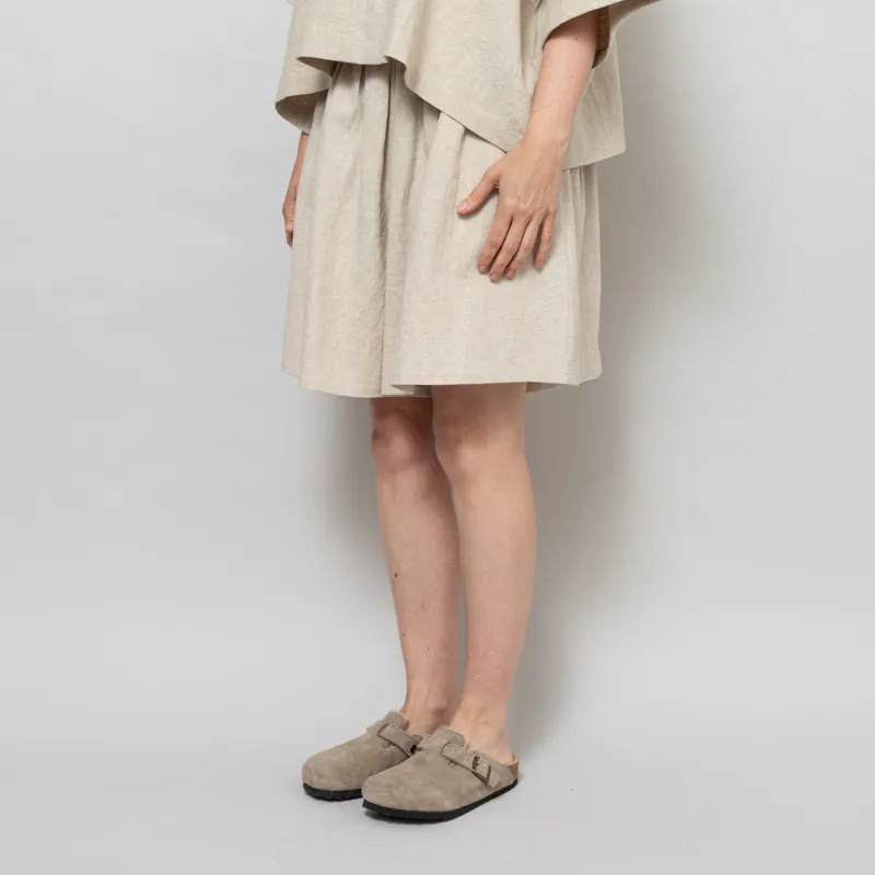 Kate Sheridan Womens Linen Pleat Play Shorts Wheat-1