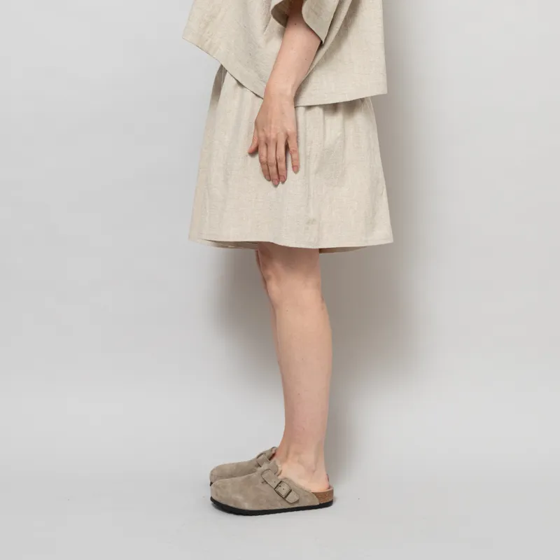 Kate Sheridan Womens Linen Pleat Play Shorts Wheat-2