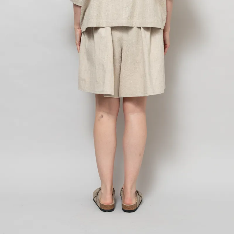 Kate Sheridan Womens Linen Pleat Play Shorts Wheat-3