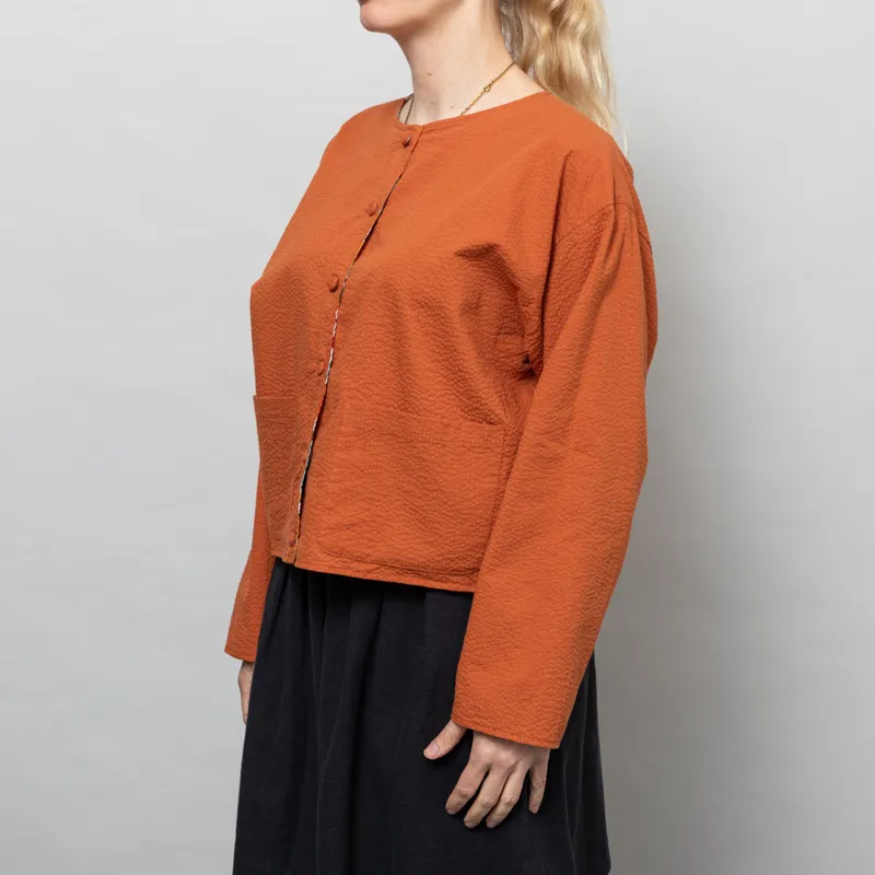 Kate Sheridan Womens Versa Jacket Rust Seaweed Seersucker-1