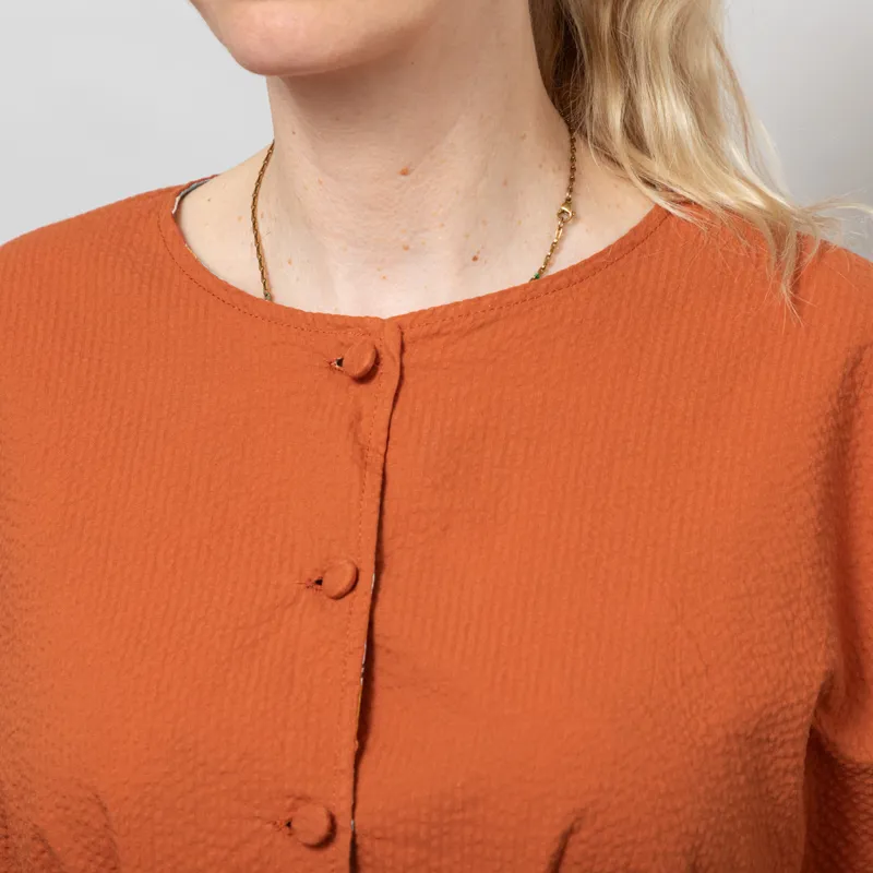 Kate Sheridan Womens Versa Jacket Rust Seaweed Seersucker-6
