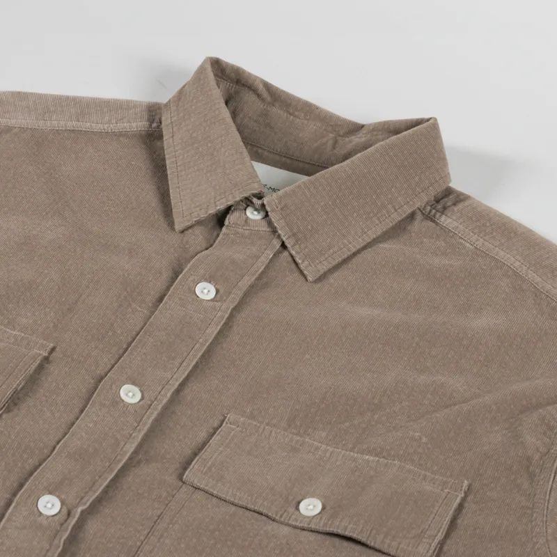 Cafe Mountain Double Pocket Seersucker Cord Heritage Shirt Oat-4