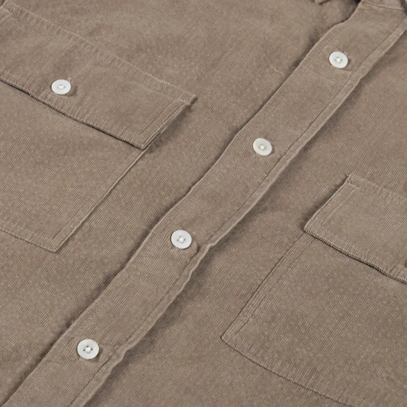 Cafe Mountain Double Pocket Seersucker Cord Heritage Shirt Oat-6