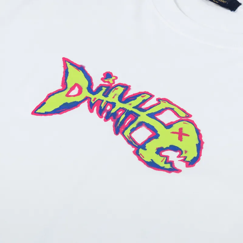 Dime MTL Mens Graphic Printed Bones Logo Tee T Shirt White