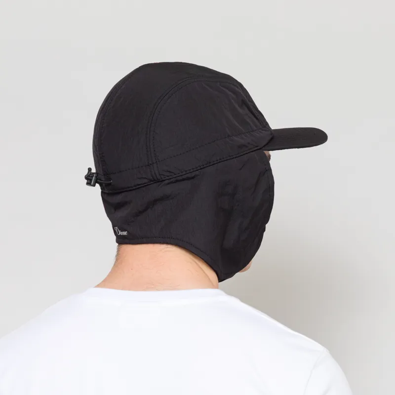 Dime Cursive Earflap Cap Black-5