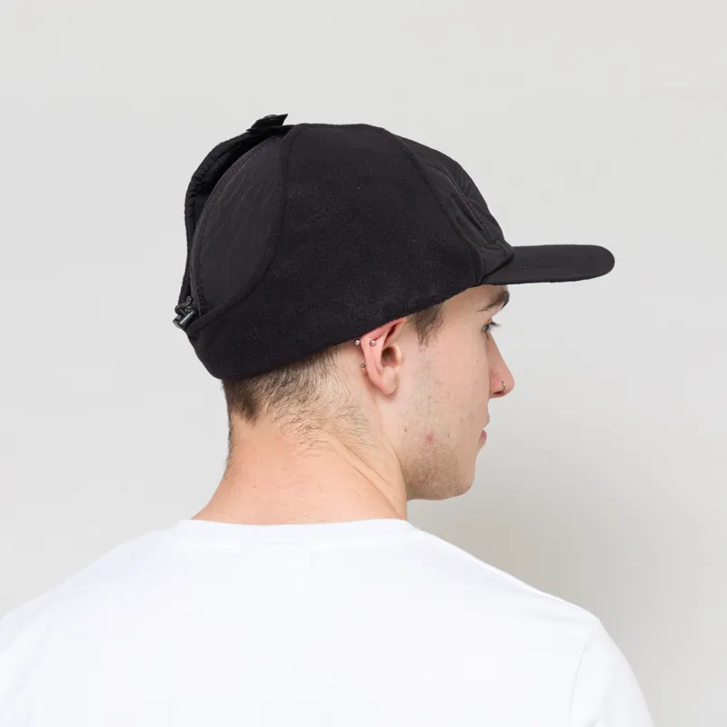 Dime Cursive Earflap Cap Black-4