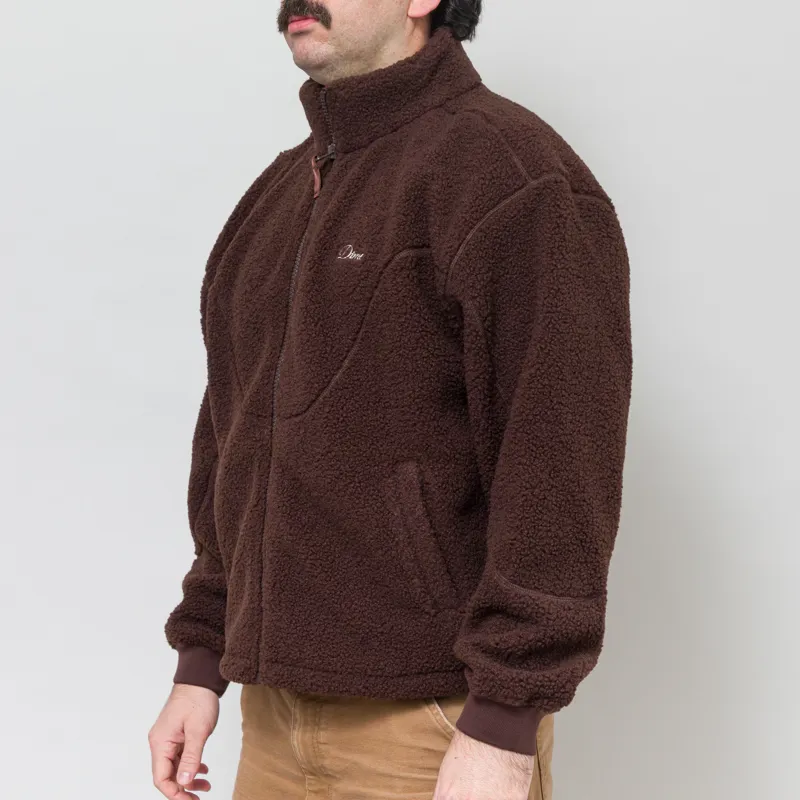 Dime Polar Fleece Sherpa Zip Brown-1