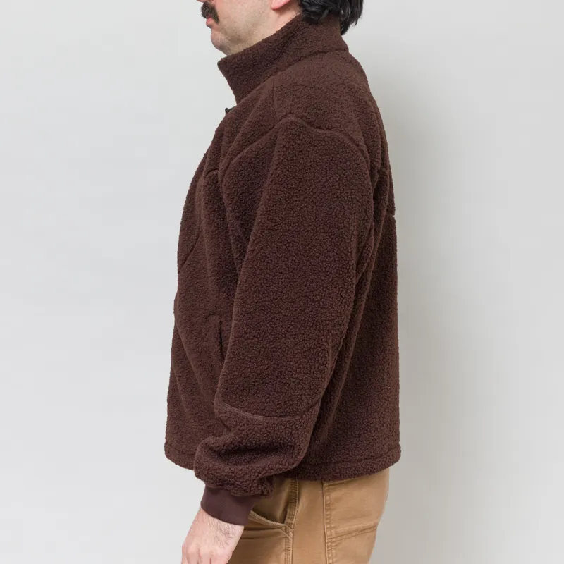 Dime Polar Fleece Sherpa Zip Brown-2