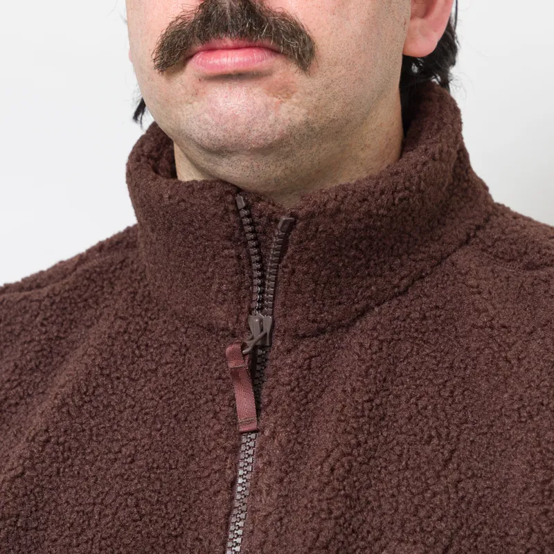 Dime Polar Fleece Sherpa Zip Brown-5