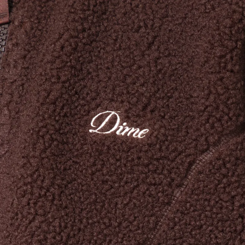 Dime Polar Fleece Sherpa Zip Brown-6