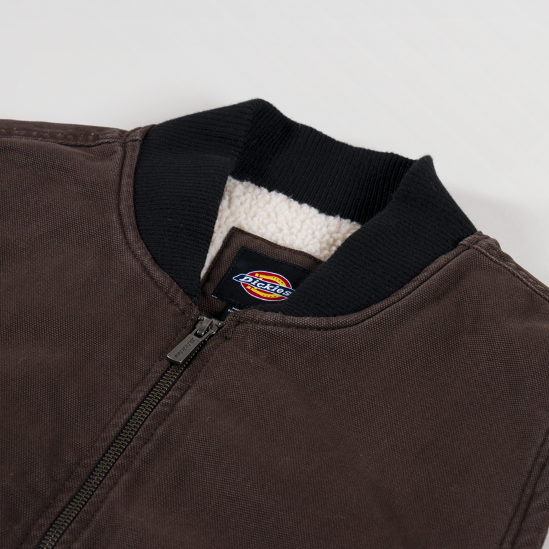 Dickies Duck Canvas Lined Vest Dark Brown-4
