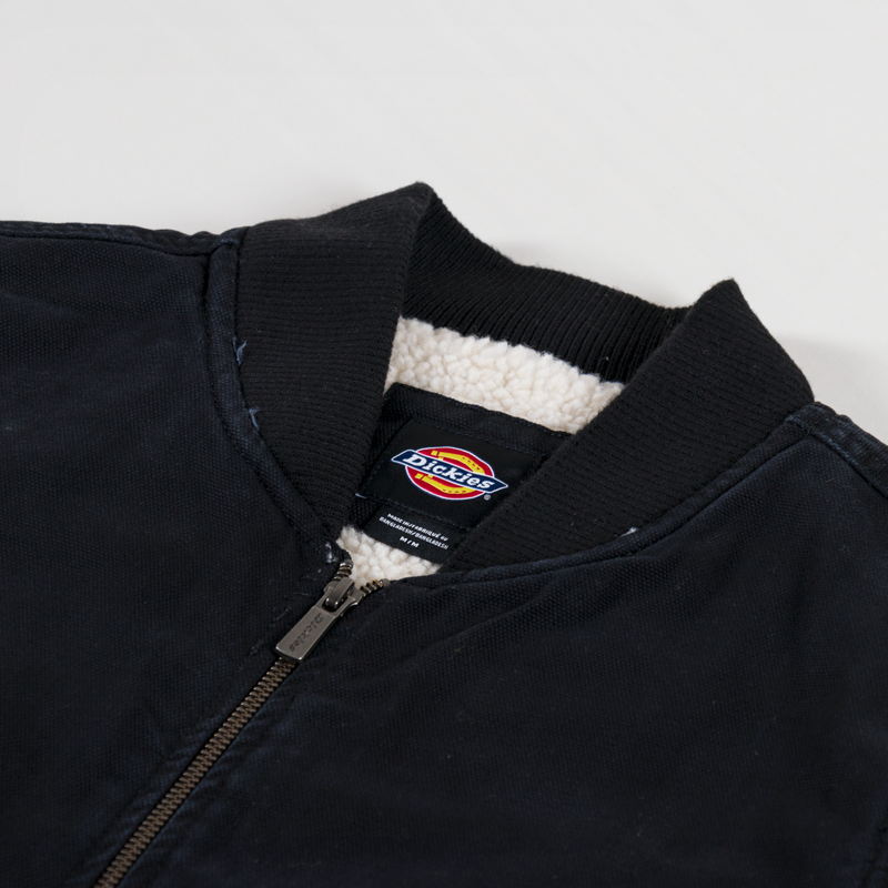 Dickies Duck Canvas Lined Vest Stone Washed Black-4