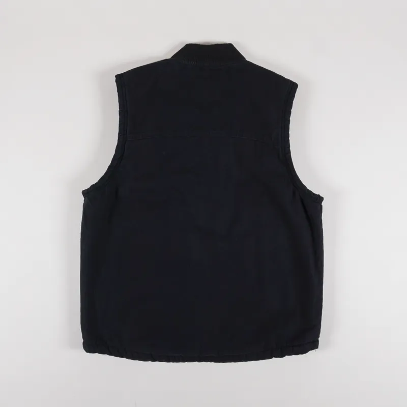 Dickies Duck Canvas Lined Vest Stone Washed Black-1