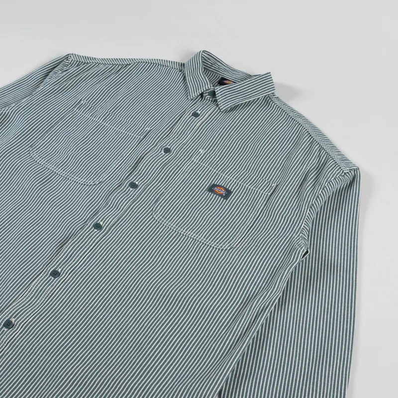 Dickies Hickory Long Sleeve Shirt Lincoln Green-2