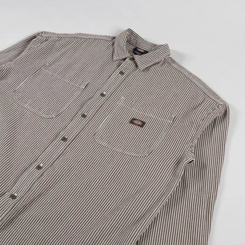 Dickies Hickory Long Sleeve Shirt Mushroom-2