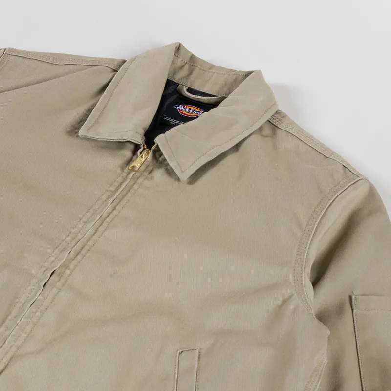 Dickies Womens Lined Eisenhower Cropped Jacket Khaki-3