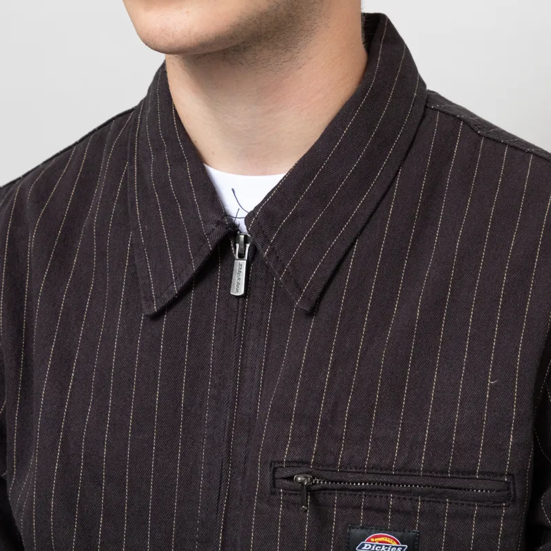 Dickies Mens Service Painter Striped Jacket Black