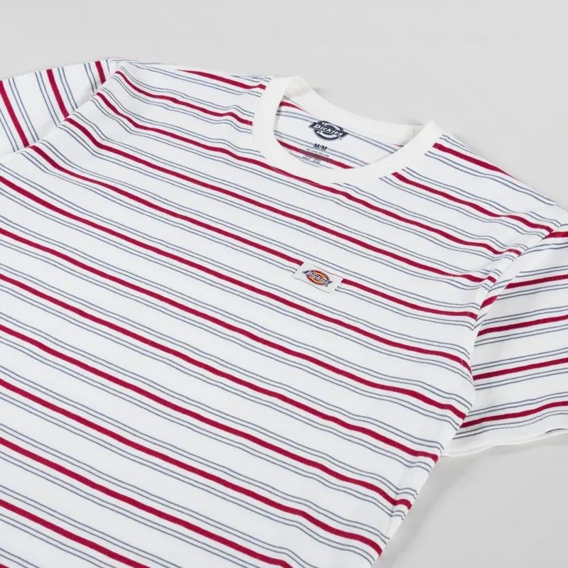 Dickies Lewistown Stripe T Shirt Egret-1