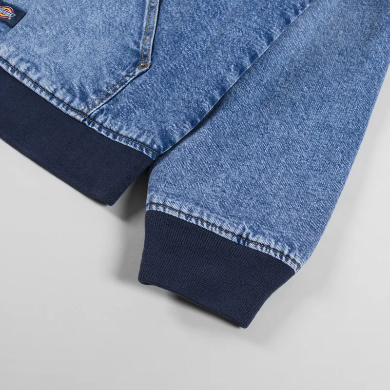 Dickies Hooded Denim Jacket Light Blue-10