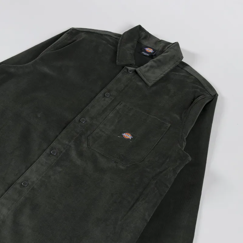 Dickies Corduroy Shirt Olive Green-2