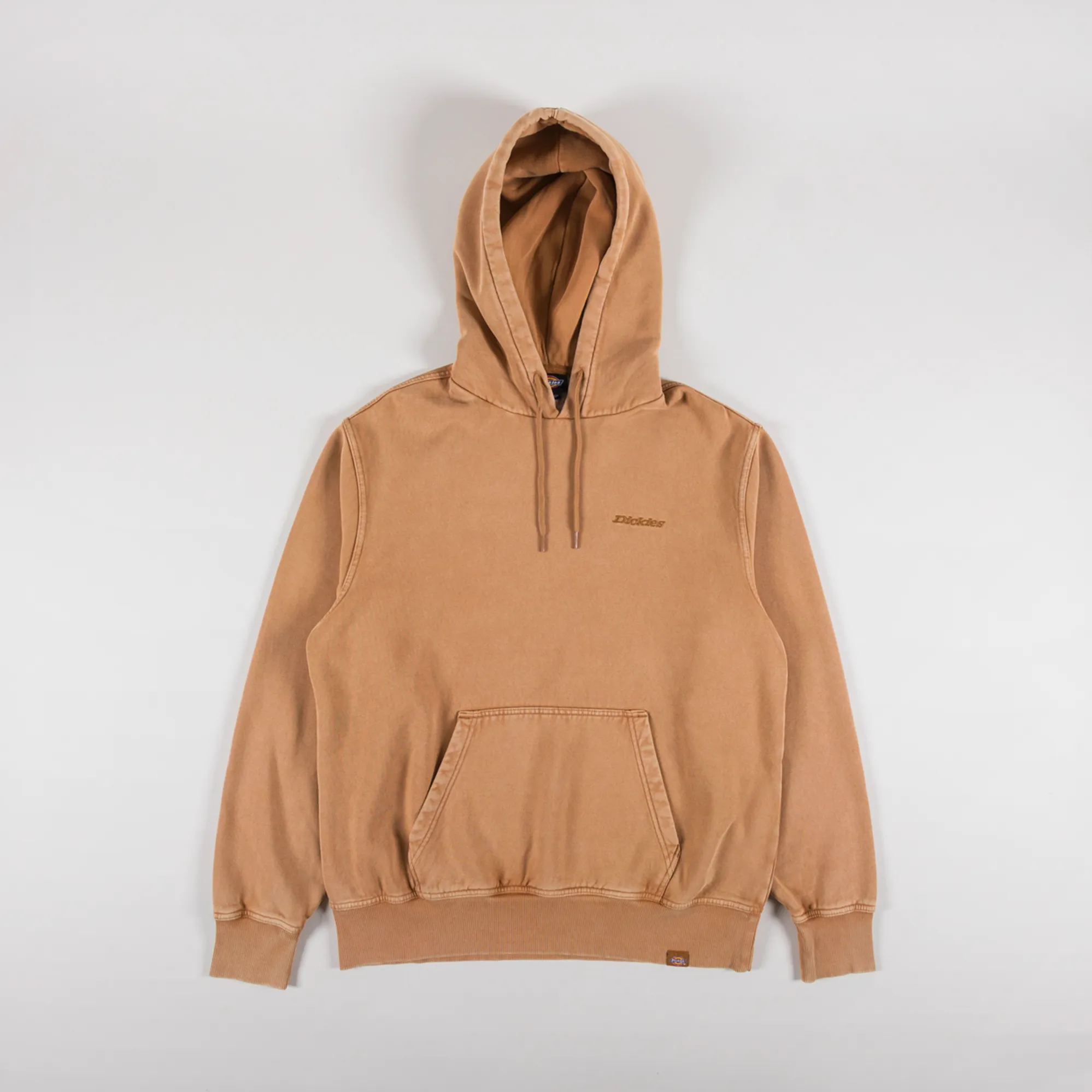 Dickies Mens Plentywood Logo Pullover Hoodie Brown Duck Orange