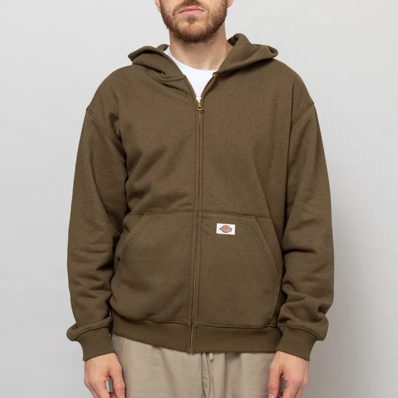 Dickies Mineral Full Zip Pullover Hoodie Military Green
