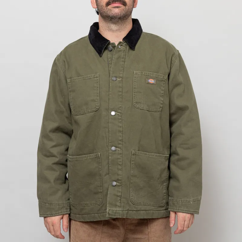 Dickies Lined Canvas Chore Jacket Military Green