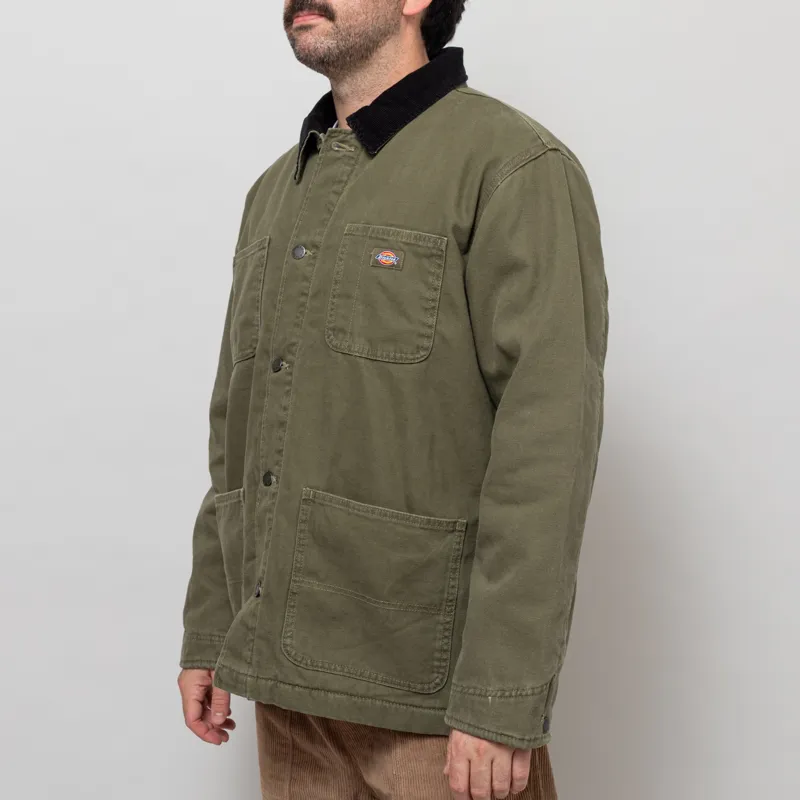 Dickies Lined Canvas Chore Jacket Military Green-2