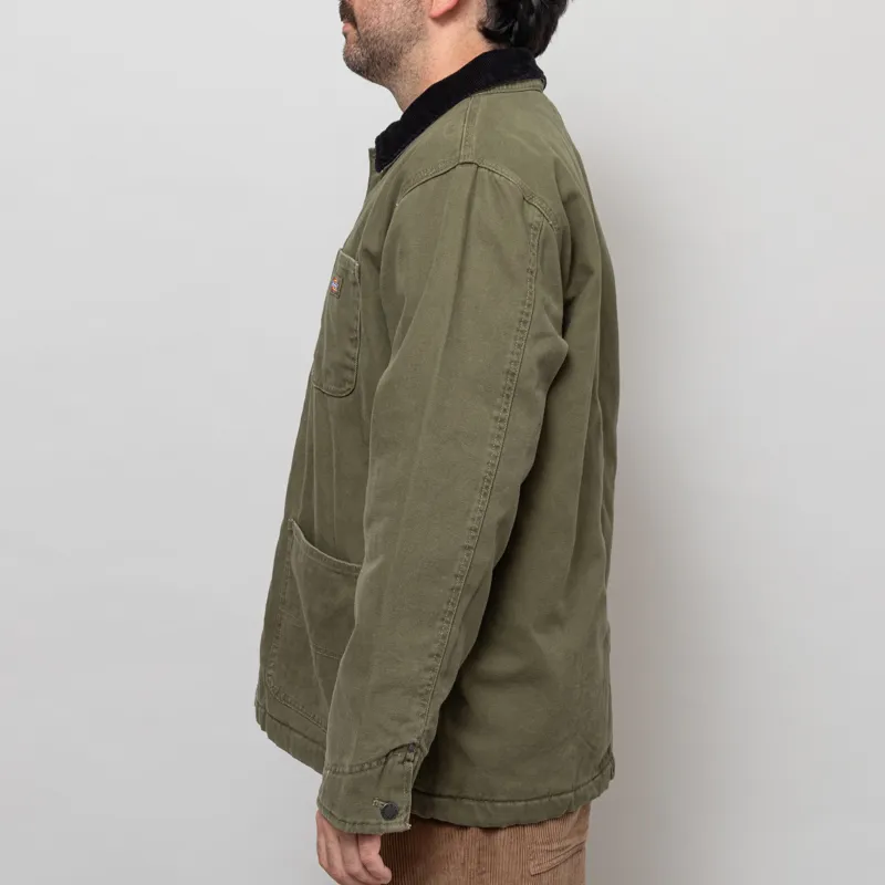 Dickies Lined Canvas Chore Jacket Military Green-3