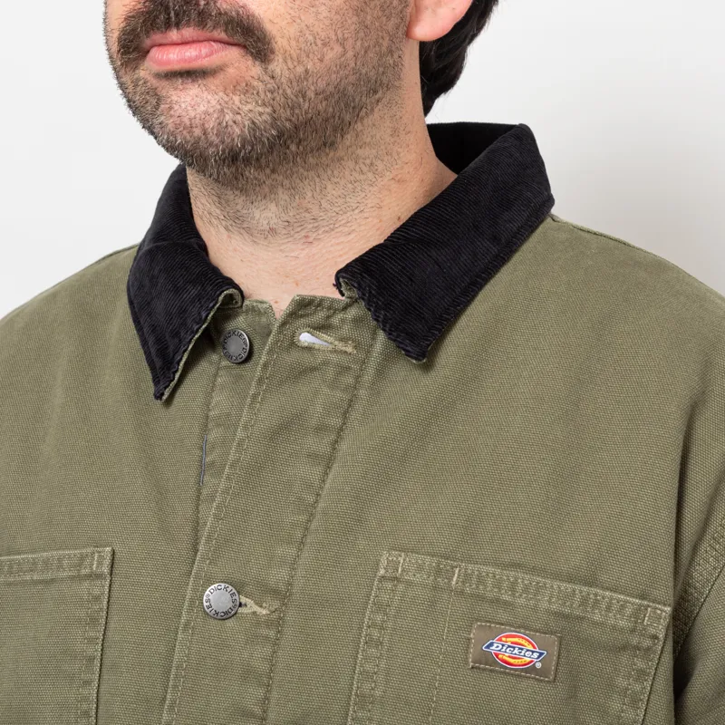 Dickies Lined Canvas Chore Jacket Military Green-6