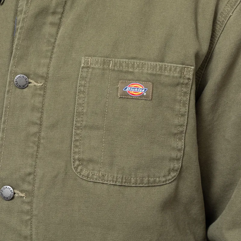 Dickies Lined Canvas Chore Jacket Military Green-8