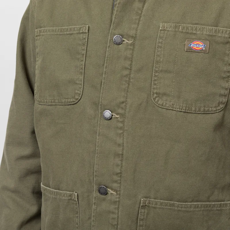 Dickies Lined Canvas Chore Jacket Military Green-7
