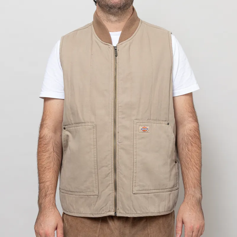 Dickies Quilted Canvas Vest Desert Sand