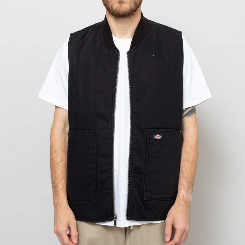 Dickies Quilted Canvas Vest Black-2