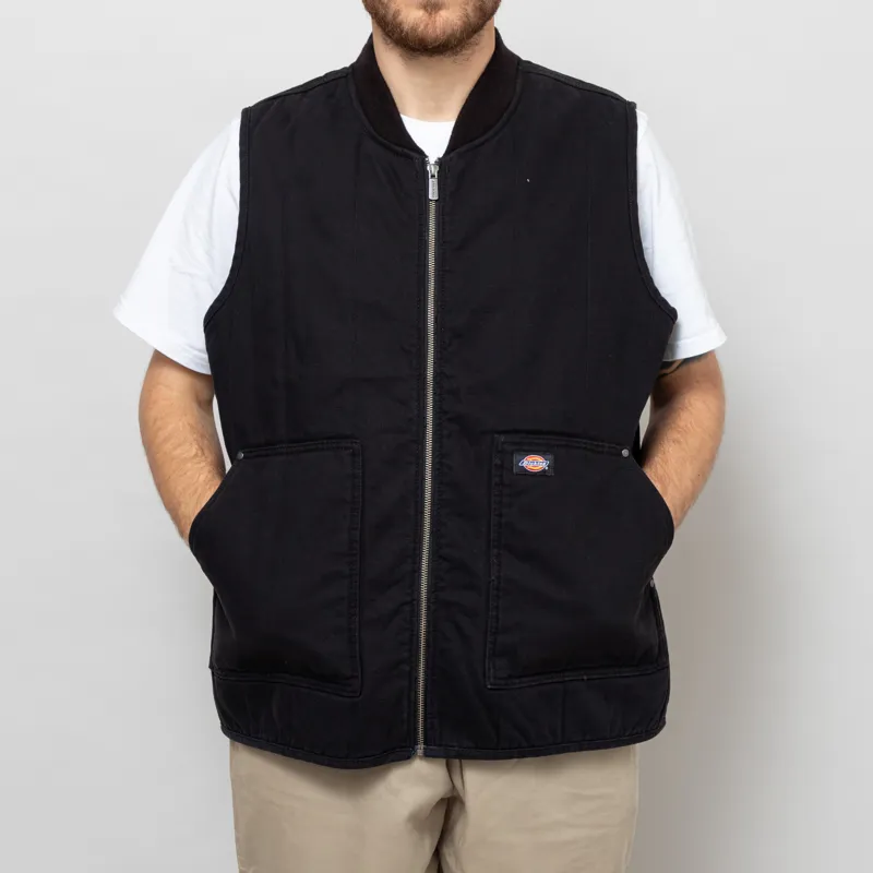 Dickies Quilted Canvas Vest Black-1