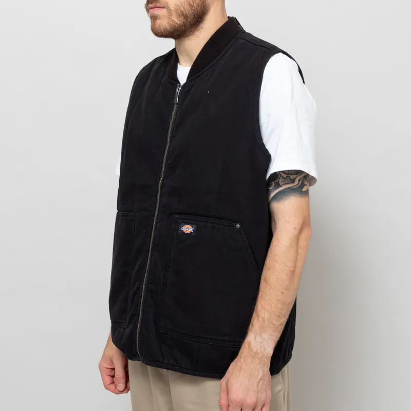 Dickies Quilted Canvas Vest Black-3