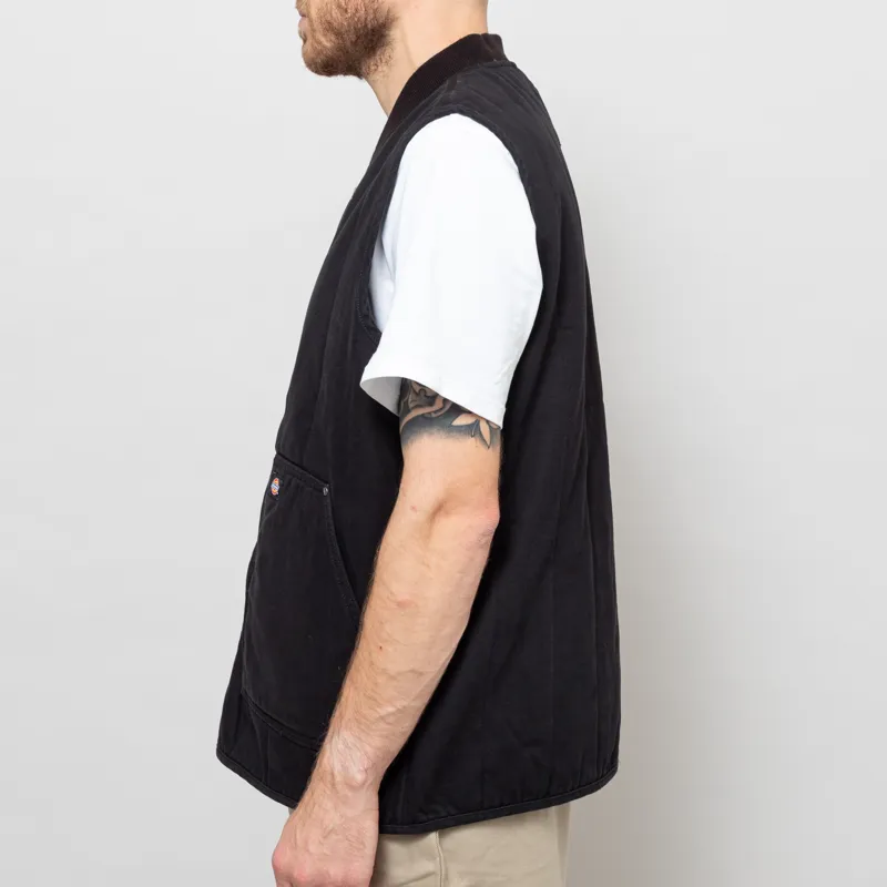 Dickies Quilted Canvas Vest Black-4