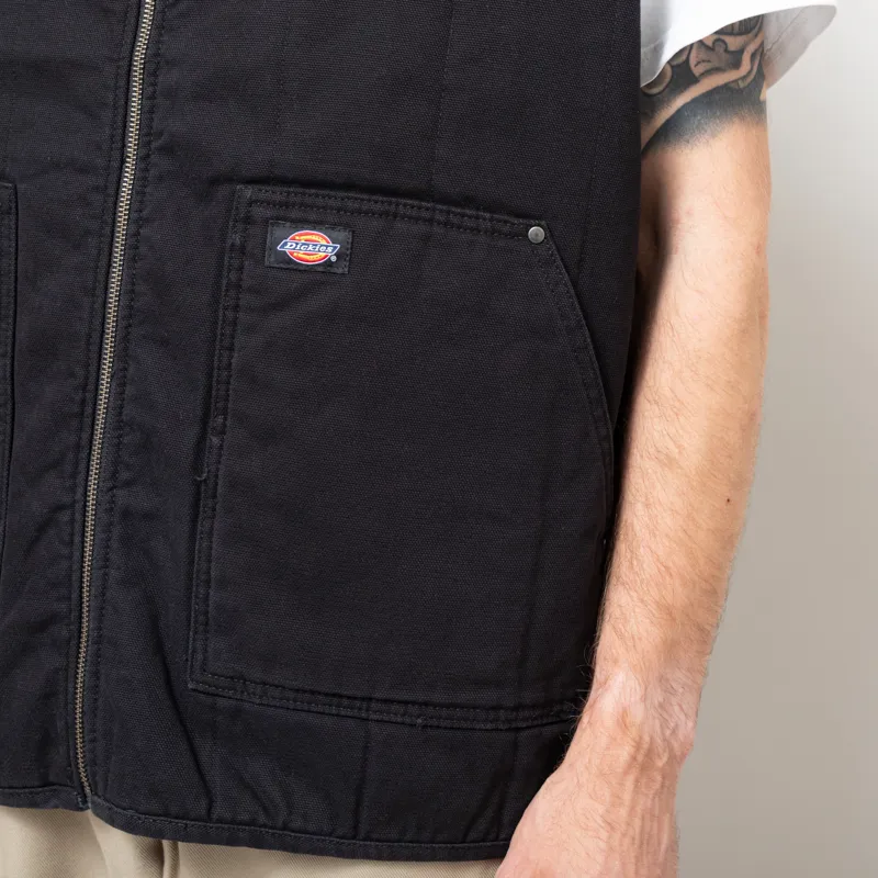 Dickies Quilted Canvas Vest Black-9