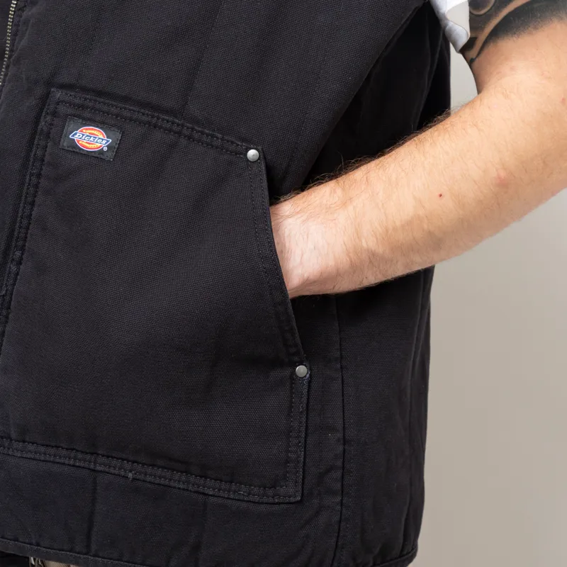 Dickies Quilted Canvas Vest Black-8