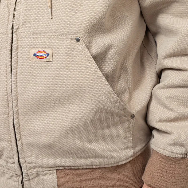 Dickies Hilham Hooded Canvas Jacket Desert Sand-11