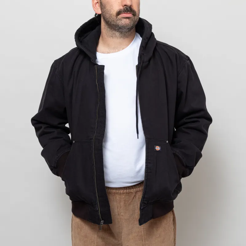 Dickies Hilham Hooded Canvas Jacket Black-2