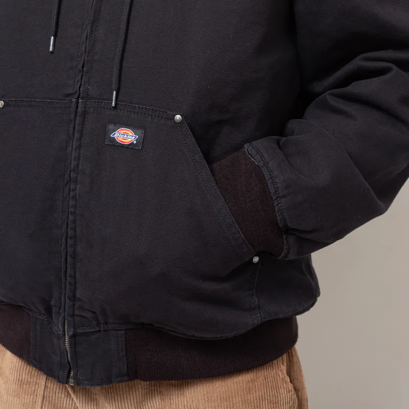 Dickies Hilham Hooded Canvas Jacket Black-11