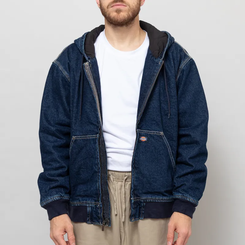 Dickies Hilham Hooded Denim Jacket Dark Indigo-1
