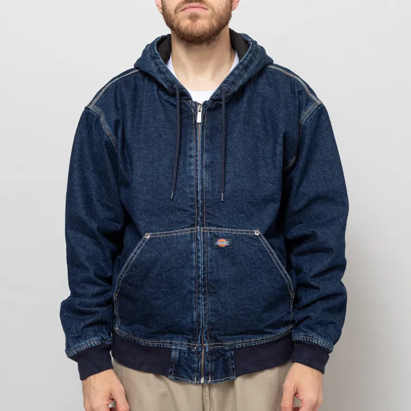 Dickies Hilham Hooded Denim Jacket Dark Indigo