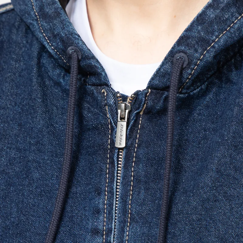 Dickies Hilham Hooded Denim Jacket Dark Indigo-8