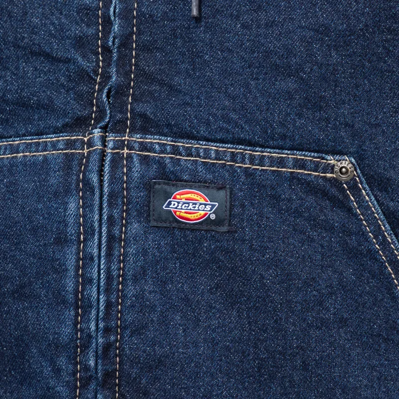 Dickies Hilham Hooded Denim Jacket Dark Indigo-13